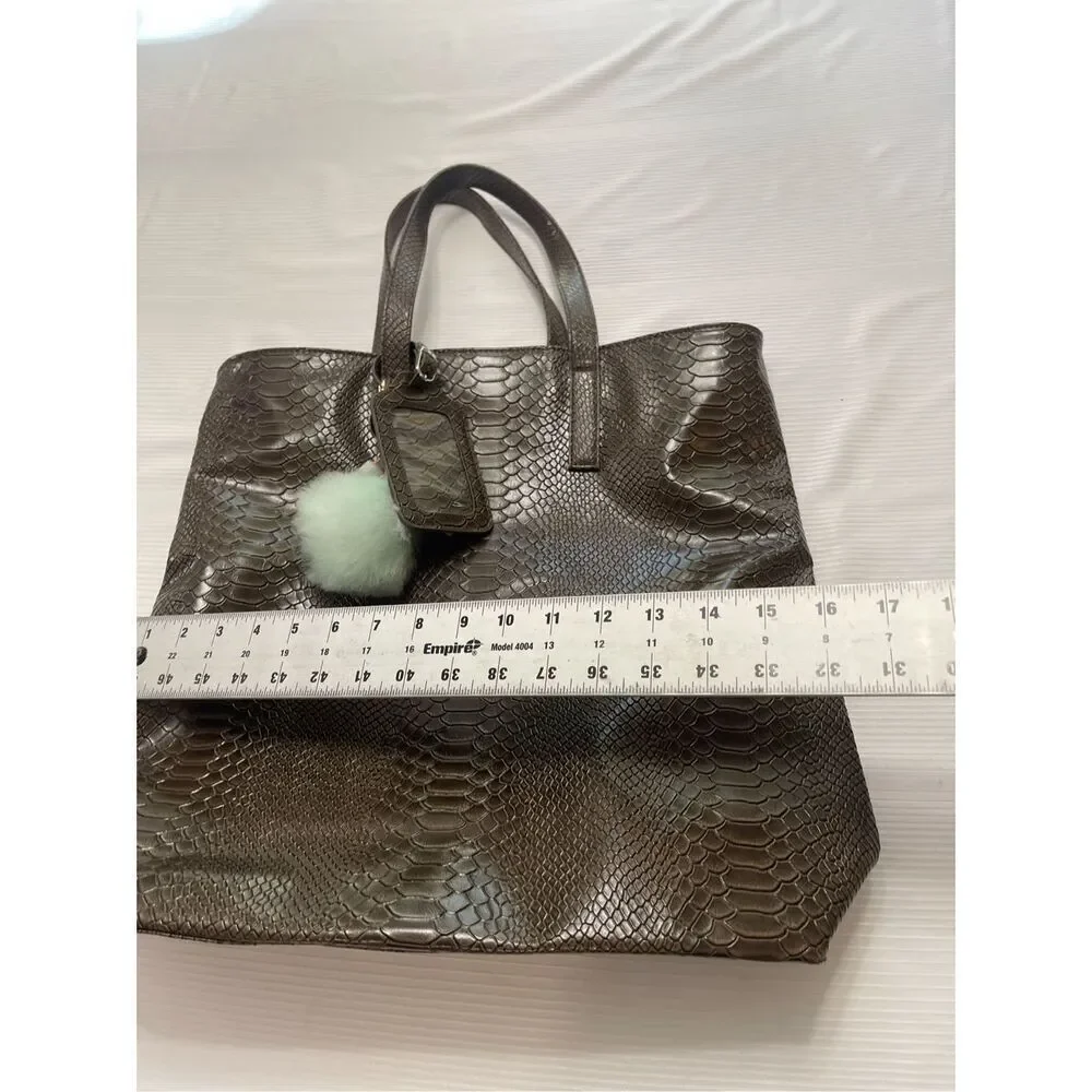 Carine Roitfeld x Uniqlo Brown Faux Snakeskin Tote